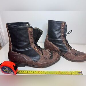 BOULET MEN'S ROPER COWBOY BOOTS RAWHIDE, Men’s 9.5